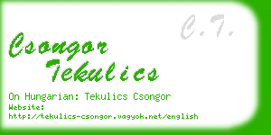 csongor tekulics business card